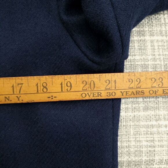 Vintage Pendleton 100% Wool Short Jacket Navy with Green Trim Blazer Size 12 - Picture 12 of 14